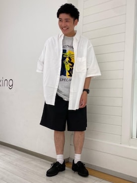 「EN ROUTE（アンルート）のアイテム（その他パンツ）」を使った、YOSHINO TAKUYAさん（メンズ・170cm）の夏コーディネート