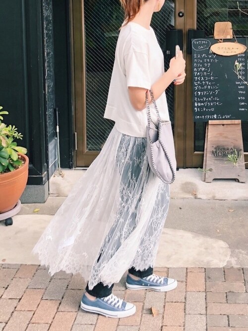 ミラオーウェン　レーススカート付Ｔシャツ Mila Owen（ミラオーウェン）の「レーススカート付Tシャツ（Tシャツ