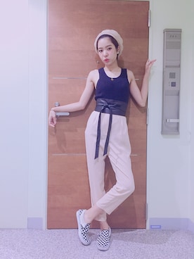 「アイテム（スリッポン、その他）」を使った、MIIIさん（レディース・163cm）の夏コーディネート