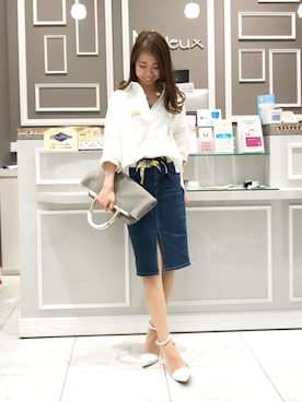 「M.deux（エムドゥ）のアイテム（バッグ）」を使った、mami♡⃛¨̮さん（レディース・157cm）の春コーディネート