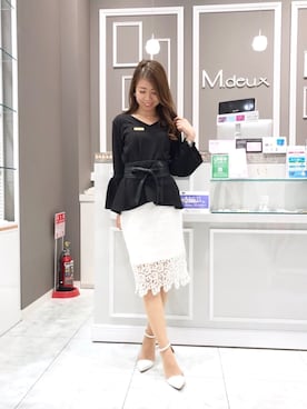 「M.deux（エムドゥ）のアイテム（トップス）」を使った、mami♡⃛¨̮さん（レディース・157cm）の春コーディネート