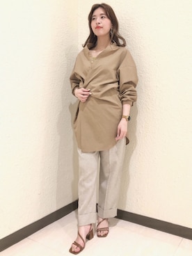 「アイテム（トップス、ブラウン系）」を使った、sophilaさん（レディース・160cm）の夏コーディネート