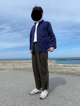 「海」｜「アイテム（カバーオール）」を使った、kzさん（メンズ・178cm）の春コーディネート