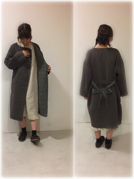 「リバーシブル」｜「アイテム（モカシン/デッキシューズ）」を使った、aoki(∵)さん（レディース・165cm）の秋コーディネート