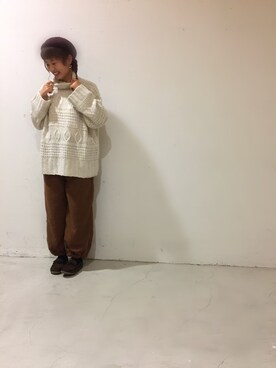 「ペタンコ靴」｜「アイテム（モカシン/デッキシューズ）」を使った、aoki(∵)さん（レディース・165cm）の秋コーディネート