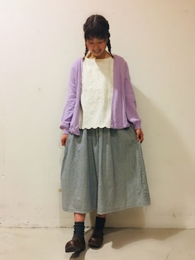 「お買い物」｜「アイテム（スカート）」を使った、aoki(∵)さん（レディース・165cm）の春コーディネート