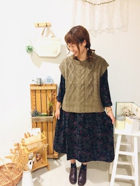 「ふんわり」｜「アイテム（ワンピース/ドレス）」を使った、aoki(∵)さん（レディース・165cm）の秋コーディネート