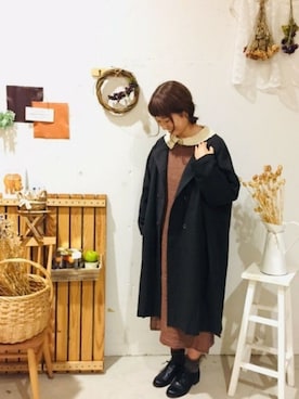 「Samansa Mos2 blue（サマンサモスモスブルー）のアイテム（ブーティ）」を使った、aoki(∵)さん（レディース・165cm）の秋コーディネート