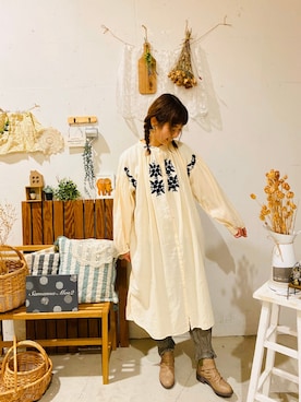 「ふんわり」｜「アイテム（ワンピース/ドレス）」を使った、aoki(∵)さん（レディース・165cm）の冬コーディネート