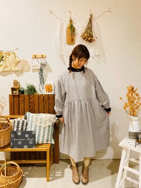 「ふんわり」｜「アイテム（ワンピース/ドレス）」を使った、aoki(∵)さん（レディース・165cm）の冬コーディネート