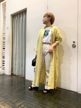 「URBAN RESEARCH DOORS（アーバンリサーチドアーズ）のハイライズデニムパンツ（デニムパンツ）」を使った、サカタさん（レディース・156cm）の春コーディネート