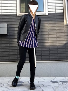 「LIDNMライダースコーデ」｜takumi さん（メンズ・174cm）の春コーディネート