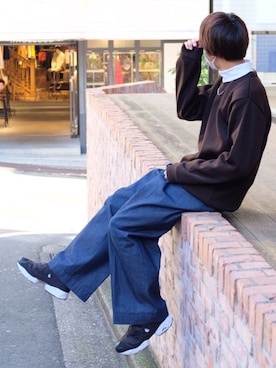 「JOHN LAWRENCE SULLIVAN」｜「アイテム（スウェット）」を使った、takumi さん（メンズ・174cm）の冬コーディネート