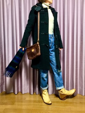 「MOONBAT（ムーンバット）のアイテム」を使った、ike mieさん（レディース・158cm）の冬コーディネート