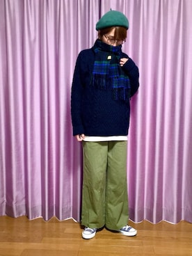 「PAR ICI（パーリッシィ）のアイテム（帽子）」を使った、ike mieさん（レディース・158cm）の冬コーディネート