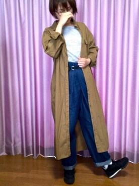 「BIG FIELD（ビッグフィールド）のアイテム」を使った、ike mieさん（レディース・158cm）の春コーディネート