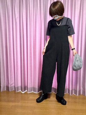 「ハンチング」｜「アイテム（デジタル腕時計）」を使った、ike mieさん（レディース・158cm）の夏コーディネート