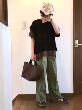 「アイテム（ベスト）」を使った、ike mieさん（レディース・158cm）の夏コーディネート