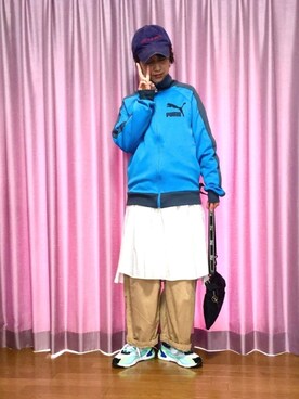 「PUMA」｜「アイテム（ジャージ）」を使った、ike mieさん（レディース・158cm）の秋コーディネート