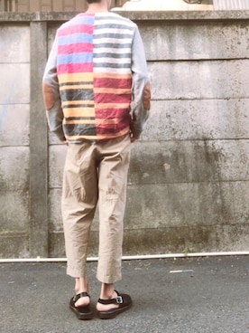 「EN ROUTE（アンルート）のアイテム（スラックス）」を使った、hair stylist KENTAさん（メンズ・176cm）の春コーディネート