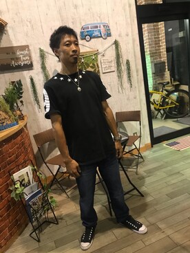 「ROCAWEAR（ロカウェア）のアイテム」を使った、ユウさん（メンズ・175cm）の秋コーディネート