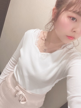 「スカラップ」｜「アイテム（アクセサリー）」を使った、nnkさん（レディース・157cm）の春コーディネート
