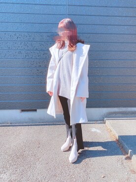 「natural couture（ナチュラルクチュール）のアイテム（その他アウター）」を使った、nnkさん（レディース・157cm）の冬コーディネート