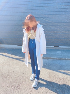 「オリーブ」｜「アイテム（その他アウター）」を使った、nnkさん（レディース・157cm）の冬コーディネート