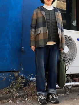 「BEAMS BOY（ビームスボーイ）のアイテム（ダッフルコート）」を使った、NANAさん（レディース・154cm）の冬コーディネート
