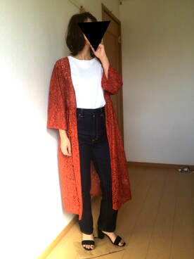 「GU（ジーユー）のアイテム（Denim pants、ブルー系）」を使った、eee333iiiさん（レディース・159cm）の秋コーディネート