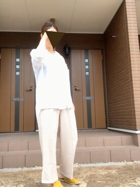 「しまむら（シマムラ）のアイテム（Pants、ベージュ系）」を使った、eee333iiiさん（レディース・159cm）の夏コーディネート