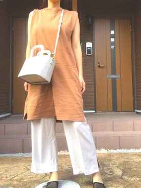 「GU（ジーユー）のアイテム（Dresses、オレンジ系）」を使った、eee333iiiさん（レディース・159cm）の秋コーディネート