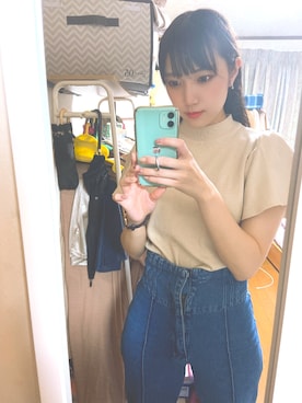 「fifth（フィフス）のフレアショルダーボトルネックニット（ニット/セーター）」を使った、sakさん（レディース・161cm）の秋コーディネート