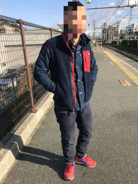 「アイテム（チノパンツ、ブルー系）」を使った、tanukiさん（メンズ・164cm）の冬コーディネート