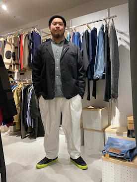 「H&M（エイチ・アンド・エム）のアイテム（シャツ/ブラウス）」を使った、katokenさん（メンズ・175cm）の冬コーディネート