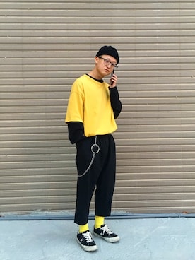 「NEXHYPE（ネックスハイプ）のアイテム」を使った、Jiayuanさん（メンズ・161cm）の秋コーディネート