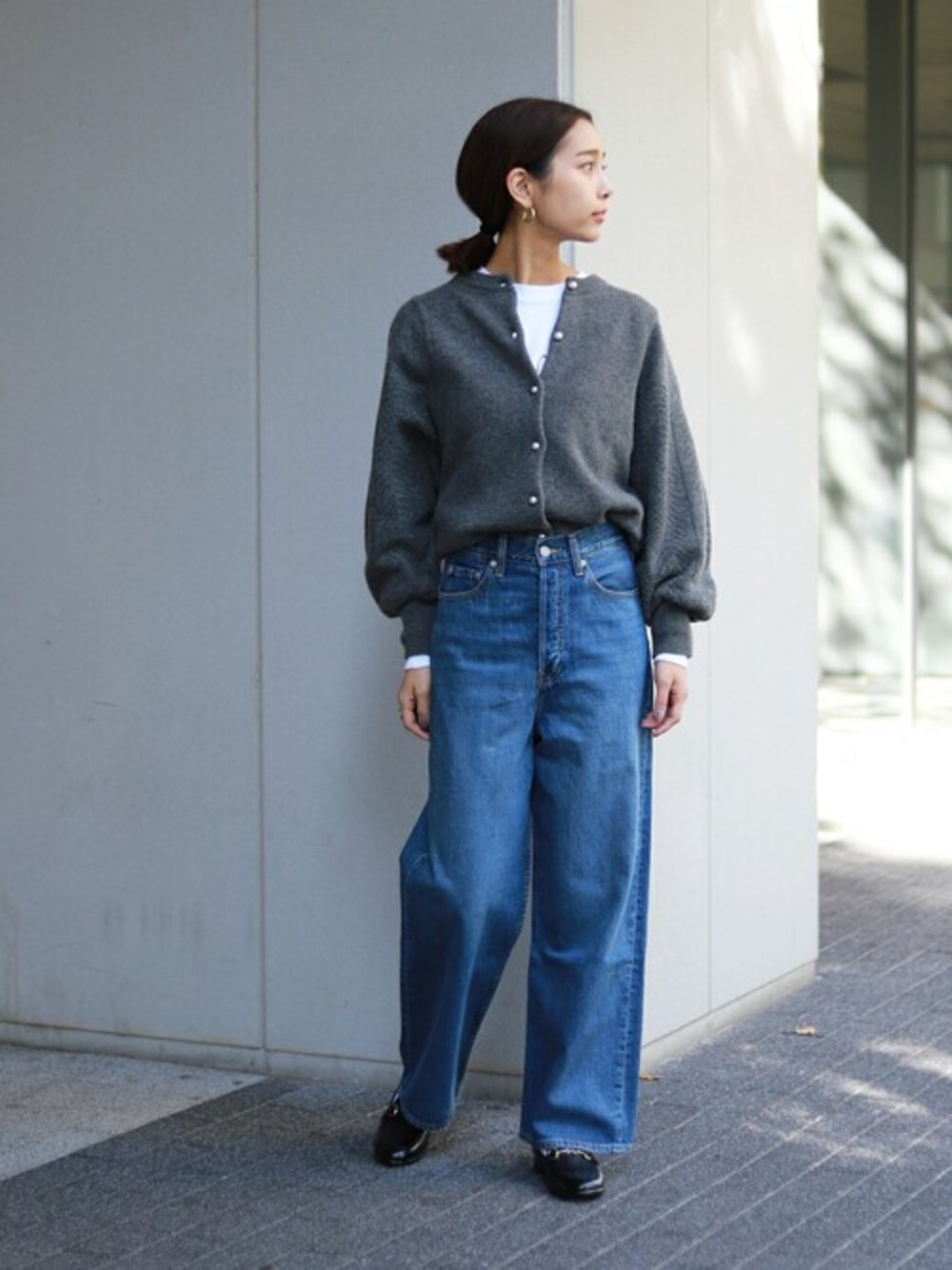 SLOBE IENA（スローブイエナ）の「ウールカシミヤ柄編みカーディガン