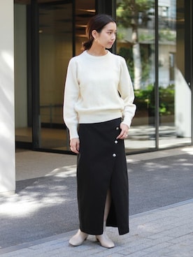 「SLOBE IENA（スローブイエナ）の【ROVERETO/ロベレート】スクエアステッチブーツ◆（ブーツ）」を使った、sakiさん（レディース・165cm）の秋コーディネート