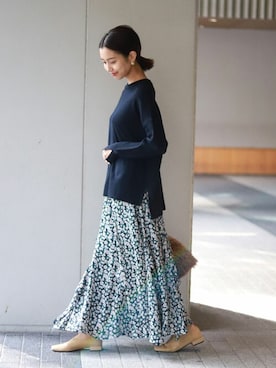 「ラッフルスリーブ」｜sakiさん（レディース・165cm）の秋コーディネート