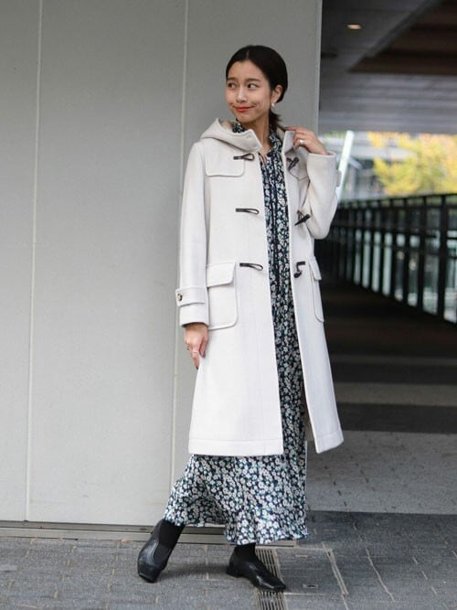 【美品】 スローブイエナ ダッフルコート ロングコート ヘリンボーン SLOBE IENA（スローブイエナ）の「ヘリンボーンダッフルコート