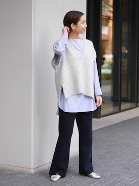 「SLOBE IENA（スローブイエナ）のアイテム（その他パンツ）」を使った、sakiさん（レディース・165cm）の冬コーディネート