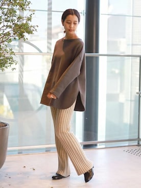「SLOBE IENA（スローブイエナ）のアイテム（ローファー）」を使った、sakiさん（レディース・165cm）の冬コーディネート