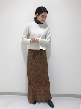 「SLOBE IENA（スローブイエナ）のアイテム（スカート）」を使った、sakiさん（レディース・165cm）の冬コーディネート