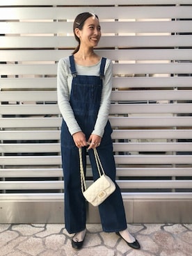 「スローブイエナ」｜「アイテム（オールインワン・サロペット）」を使った、sakiさん（レディース・165cm）の冬コーディネート