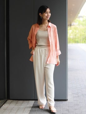 「SLOBE IENA（スローブイエナ）のアイテム（キャミソール）」を使った、sakiさん（レディース・165cm）の春コーディネート