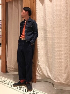 「coenスタッフスタイリング」｜「アイテム（デニムジャケット）」を使った、テンチョウ関根さん（メンズ・173cm）の春コーディネート