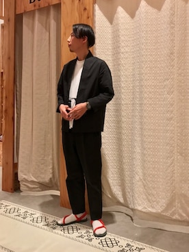 「coenスタッフスタイリング」｜「アイテム（レッグウェア）」を使った、テンチョウ関根さん（メンズ・173cm）の夏コーディネート