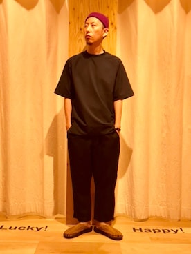 「coenスタッフスタイリング」｜「アイテム（ニットキャップ/ビーニー）」を使った、テンチョウ関根さん（メンズ・173cm）の夏コーディネート