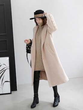 「ハットコーデ」｜Miamasvinさん（レディース・161cm）の冬コーディネート