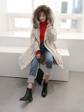 「ルーズフィット」｜Miamasvinさん（レディース・161cm）の冬コーディネート